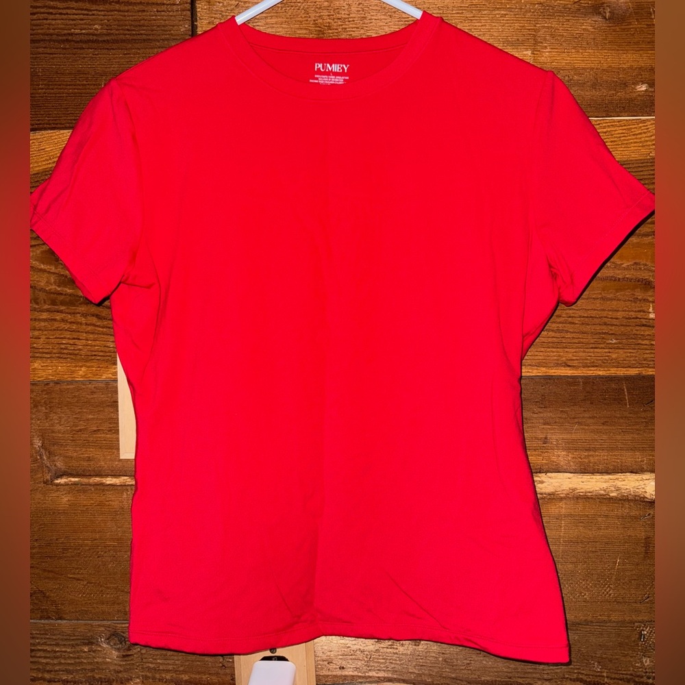 Pumkey Classic Crewneck Tight fitting Tee in Bright Red. Like new. Size L